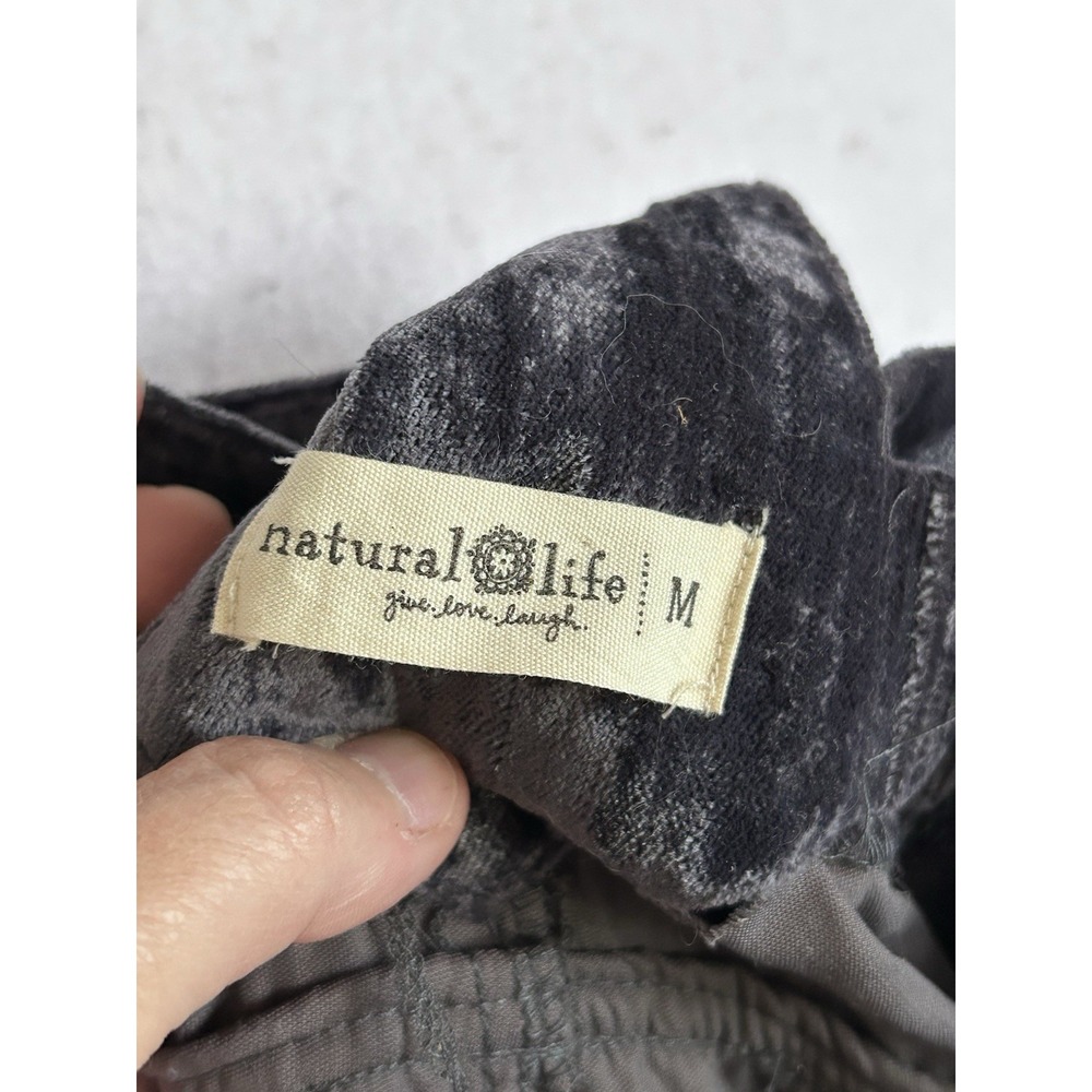 Natural Life Velvet Dakota Jumpsuit Tie Back Overall Large Wide Leg Gray Sz M - Picture 4 of 7